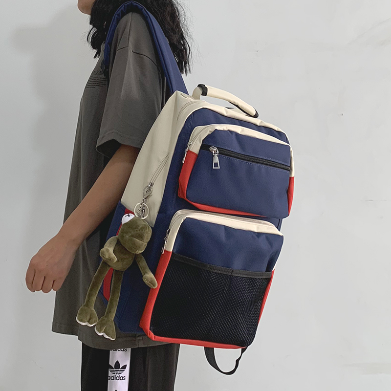 ins bag girl han version original juku ulzzang high school student fashion shoulder bag men's wave large capacity computer rear shoulder bag