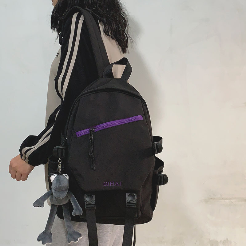 School Bag Women Ins Wind Neutral Street Clapping Trend Tooling Korean Version High School Students Double Shoulder Bag Male College Student New-to-Shoulder Bag