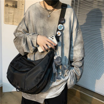 Skew Satchel Men Ins Day Series Tide Cards Fashion Casual Sails Cloth Bag Single Shoulder Students Large Capacity Backdiff Bag