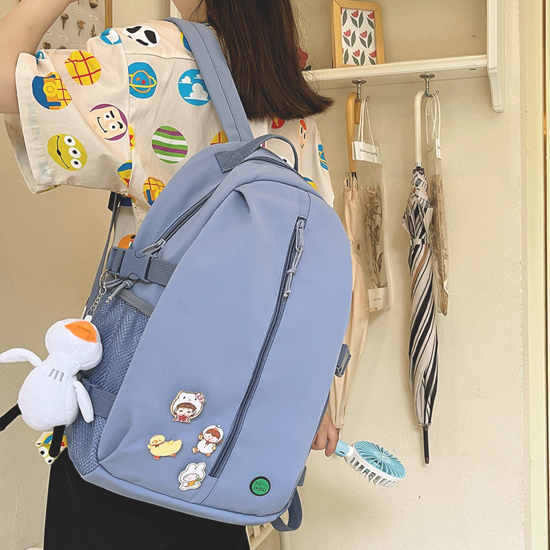 Day Series Large Capacity Double Shoulder Bag Woman 2021 New brief about 100 hitch Shoulder Bag Junior High School High School College Student Schoolgirl