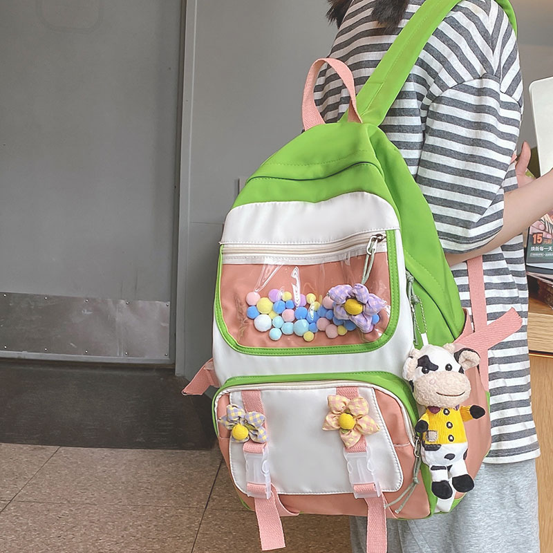 School Bag Junior High School Day Girl Tourist Backpack High School College Students Little Fresher Summer Double Shoulder Bag 2021 New-Taobao