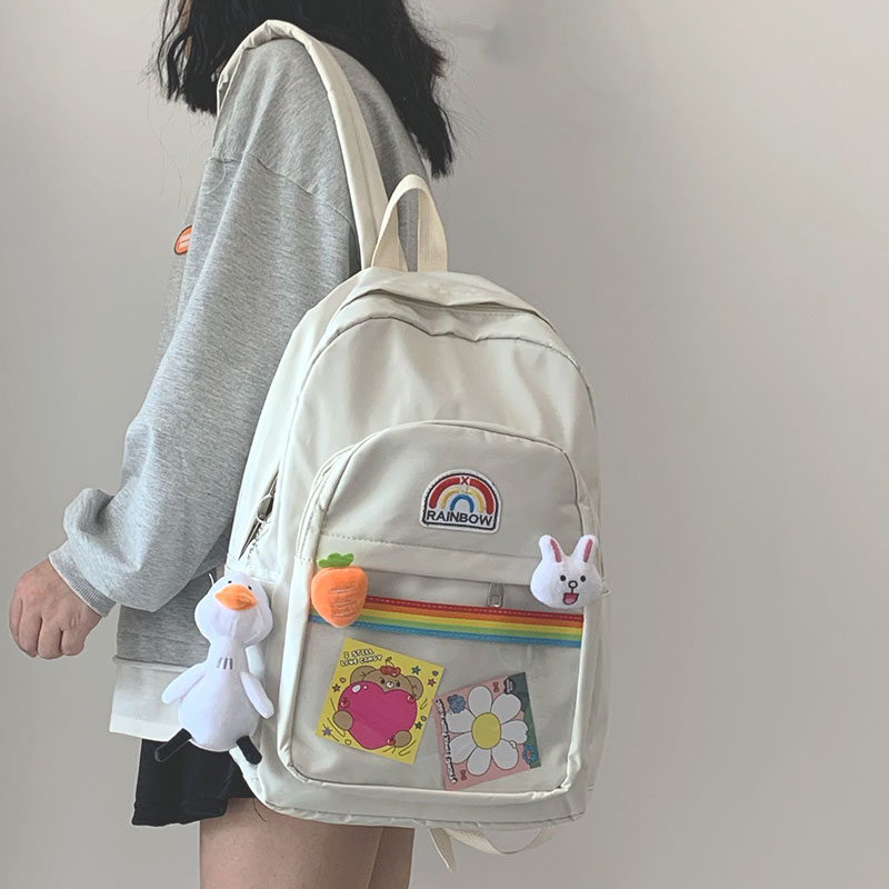 ins teen girl hearts double shoulder bag day department college windy girls junior high school junior high school college student bag girl