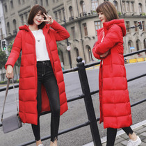 Winter womens cotton-padded clothes womens winter coat Korean version of the long knee down down anti-season cotton-padded jacket