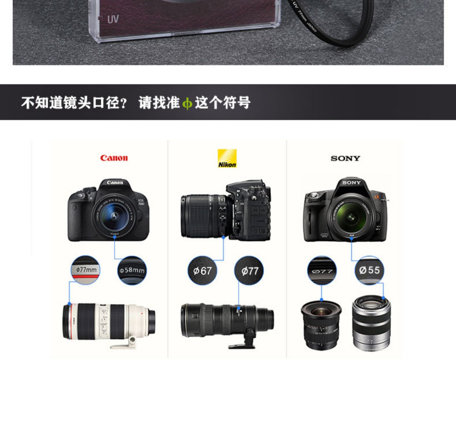 Gương chiếu hậu H & Y uv 40,5 49 52 55 58 62 67mm 72 77 82mm Gương bảo vệ máy ảnh DSLR - Phụ kiện máy ảnh DSLR / đơn benro t660ex