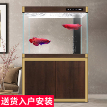 Dishun ultra-white bottom filter fish tank living room small household entrance aquarium screen partition wall goldfish tank free water change