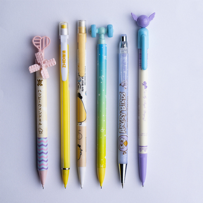 不断芯金属彩色自动铅笔5支