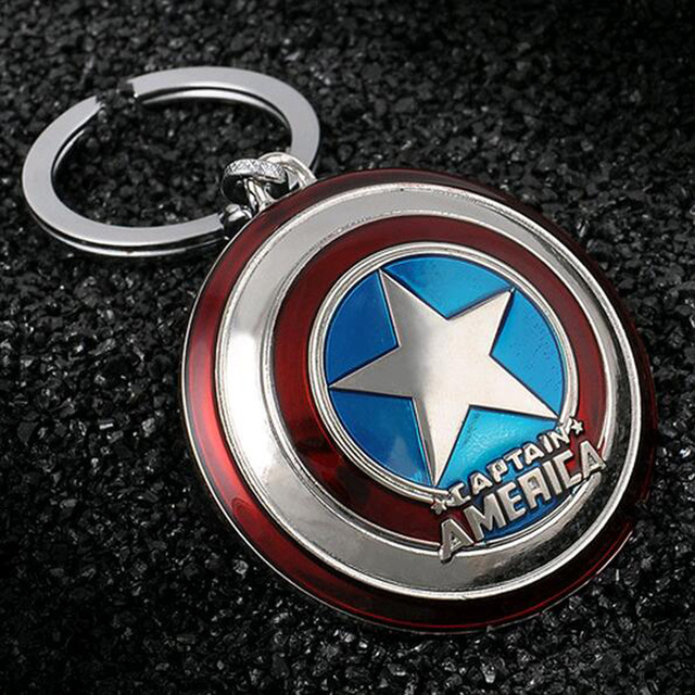 European and American Movie Merchandise Captain America Classic Captain America Shield Metal Car Keychain Logo Pendant Keychain