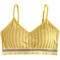 Mulberry Silk Underwear No Steel Ring Youth Light Color Vest Type Latex Bra Large Chest Display Small Comfort Sports Beauty Back