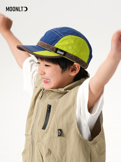 Quick-drying children's baseball cap spring and summer thin black label boys and girls baby sun protection sports duck cap