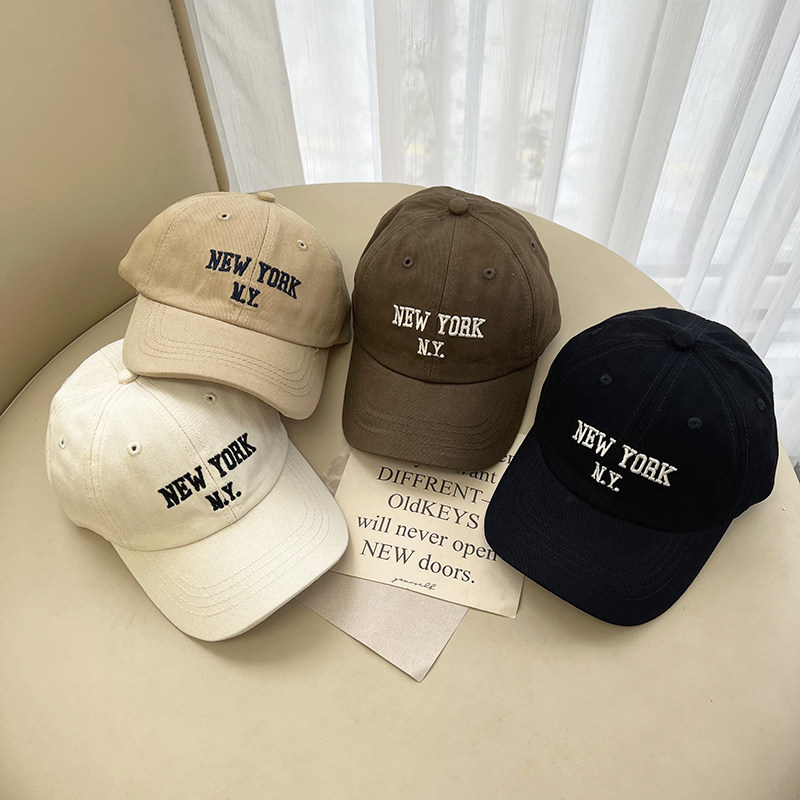 Retro embroidery spring and summer cotton children's baseball cap casual tide peaked cap boys and girls baby sunshade hat