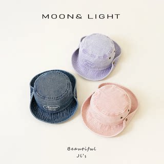 Denim Children's Fisherman Hat with Embroidery, Suitable for Spring, Autumn, and Winter, Sun Protection Bucket Hat for Boys and Girls, Versatile Baby Sun Hat