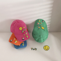 Children Tide Hats Spring Summer New South Korea Stereocartoon Sticker Male and female Duck Tongue Hat Out of Fashion Baseball Cap