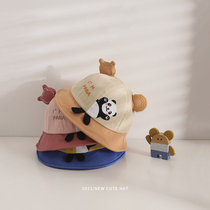 Childrens hat 2022 Spring summer stay cute baby panda cute baby fisherman hat Hit Color Trend Children Out to Swim Sun Hat