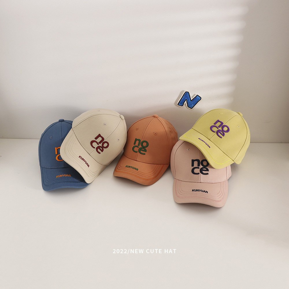 Trendy children's hat three-dimensional letter embroidery wild boys and girls peaked cap big brim sunshade baby baseball cap spring