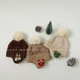Christmas big fur ball children's hat winter men and women thickened warm baby baby windproof plus velvet newborn ear protection hat