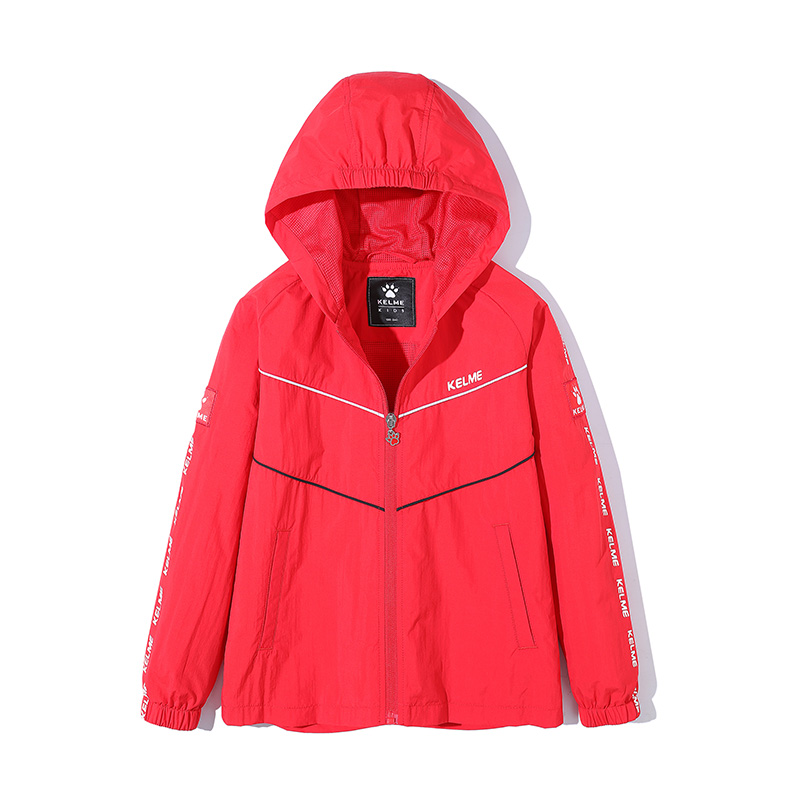 KELME KIDS CALME BOYS Winden đội mũ trùm đầu mùa xuân mới TRẺ EM STRING COAT THƯ PRINTTH