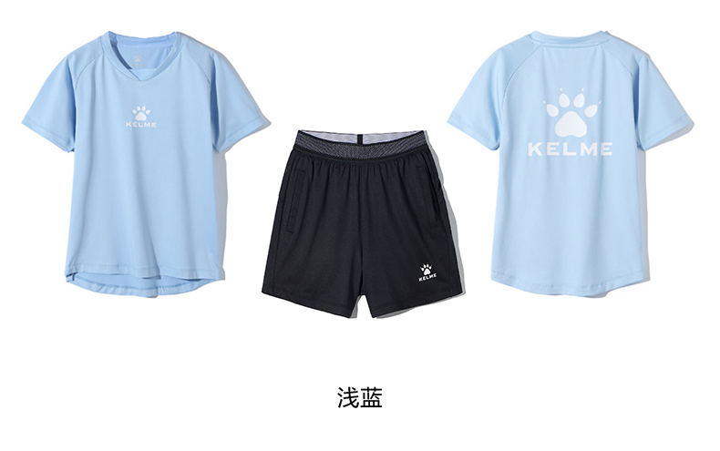 KELME KIDS Calme trai bóng đá áo thun giản dị loose-fitting bóng đá quần short năm điểm rắn màu thiết lập.