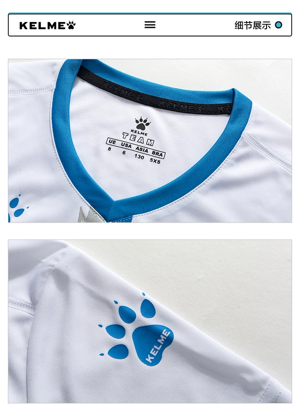 Kelme karme quần áo bóng đá trẻ em phù hợp với nam giới và phụ nữ thi đấu tay áo ngắn đồng phục đội tùy chỉnh áo trai - Bóng đá