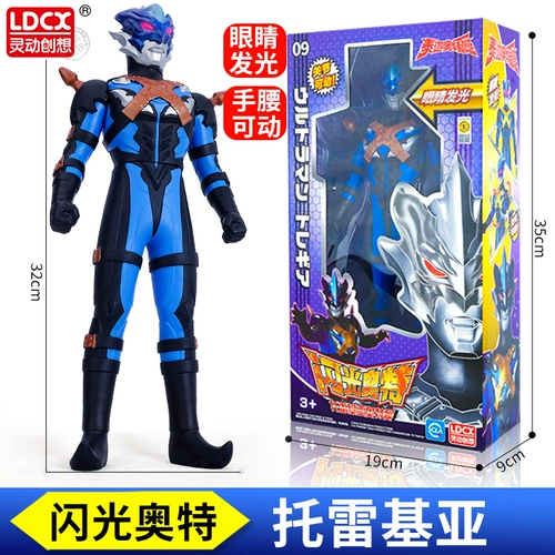 Ultra, гибкий оригинальный мигающий Ультрамен Тига, подвижная фигурка из мягкой резины, форма