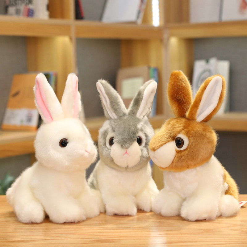 Simulation rabbit plush toy Korea cute rabbit doll white rabbit doll girl heart doll trumpet girl