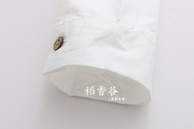 Daoxiang Valley / Phiên bản tiếng Hàn mới của cơ sở văn học tươi mát đa năng mẫu cotton toàn diện áo sơ mi nữ công sở