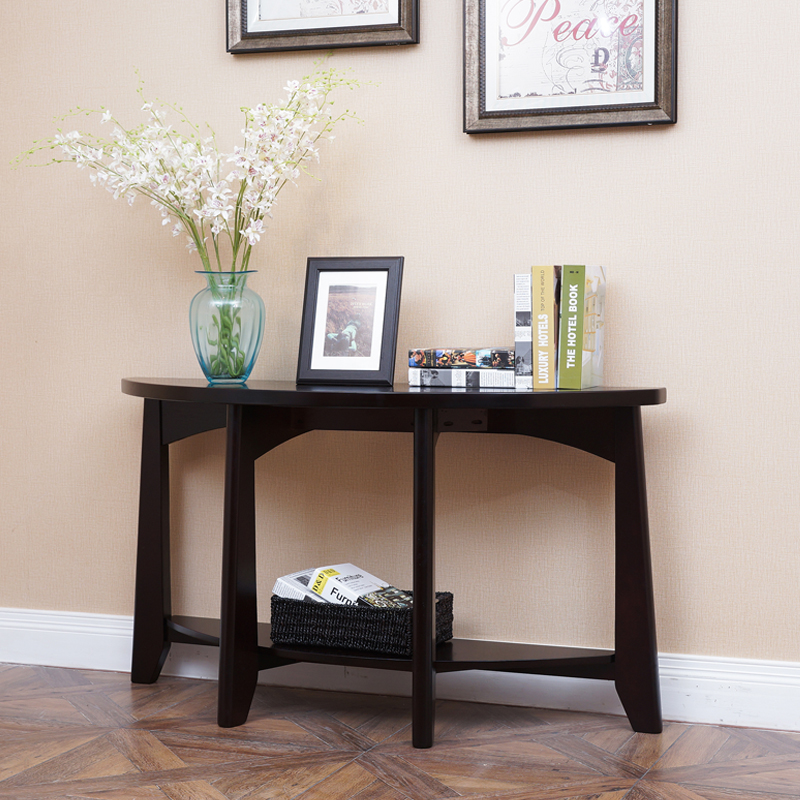 Semicircle Solid Wood Genguan Table Strip Table Strips Case Light Extravagant Closing Cabinet Minimalist Modern Genguan Terrace Sofa Back Cabinet case