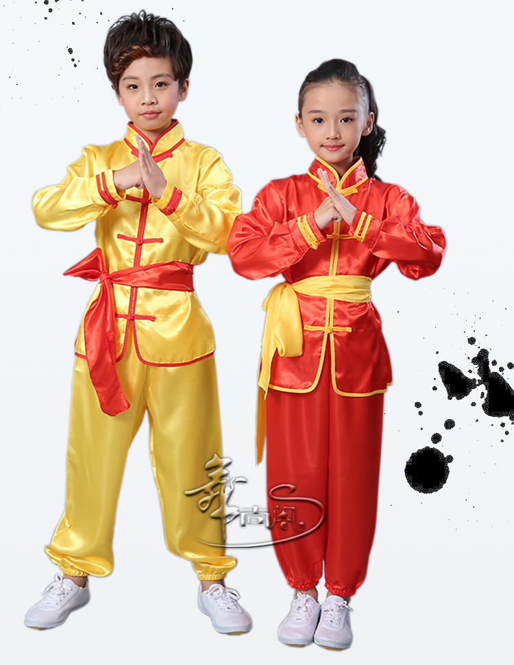 Trẻ em biểu diễn võ thuật quần áo dài tay tập thể dục quần áo nam và nữ biểu diễn kungfu học sinh tiểu học và trung học Taiji đào tạo quần áo thời trang trẻ em nam