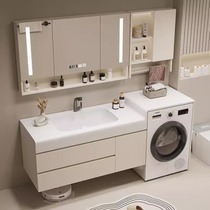 DuPont Corian integrated basin washing machine cabinet combination simple bathroom cabinet bathroom sink hand wash basin