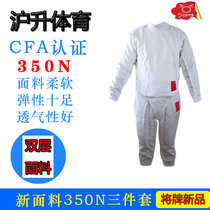 Shanghai-promoted brand fencing clothing suit adult childrens race suit 350N sword concerto CFA certified floral sword suit