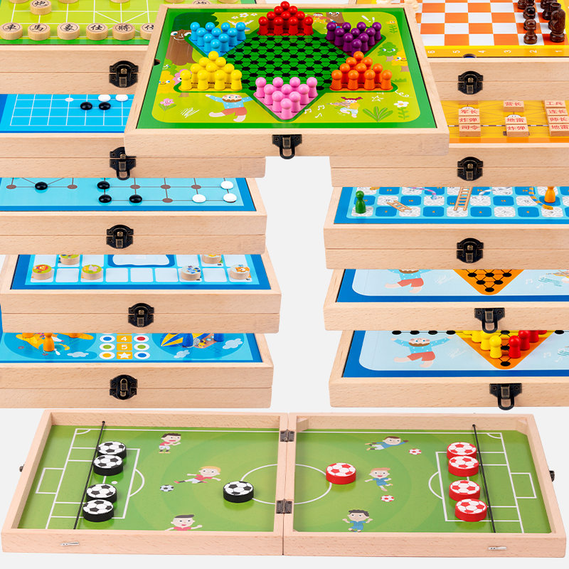 Play Chess Table Tours Double to Game Chess Puzzle Game Chess for Children and Play Chess 5 Chess Multifunctional Ejection Chess