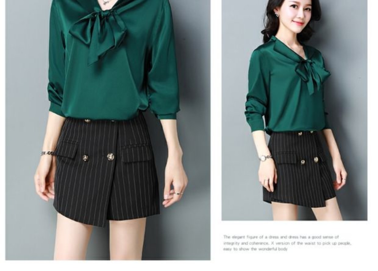 Xuân 2018 mới áo sơ mi nữ mỏng tay dài mùa thu lụa áo sơ mi nữ sơ mi satin áo sơ mi nữ tay dài form rộng