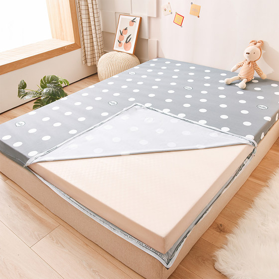 Pure cotton thin brown mattress fitted sheet with full zipper 90x150x180x200 cotton mattress cover student dormitory mattress cover