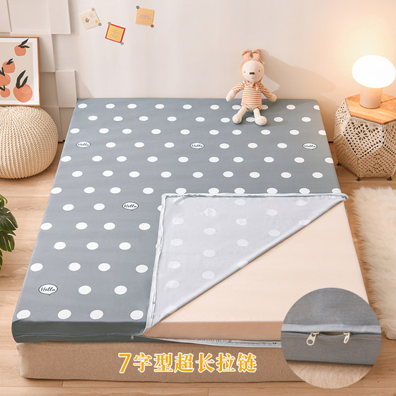 Pure cotton thin brown mattress fitted sheet with full zipper 90x150x180x200 cotton mattress cover student dormitory mattress cover