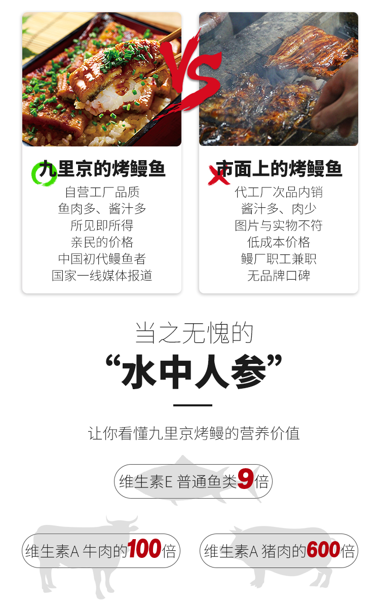 中国鳗鱼协会创始单位 九里京 日式蒲烧鳗鱼 500g 整条装 图7