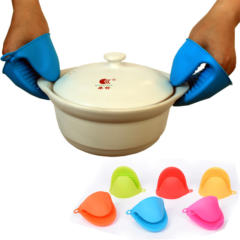Anti-scalding with high temperature silicone gel heat insulation non-slip burn baking oven microwave oven tray clip gloves soup saucepan casserole jacket