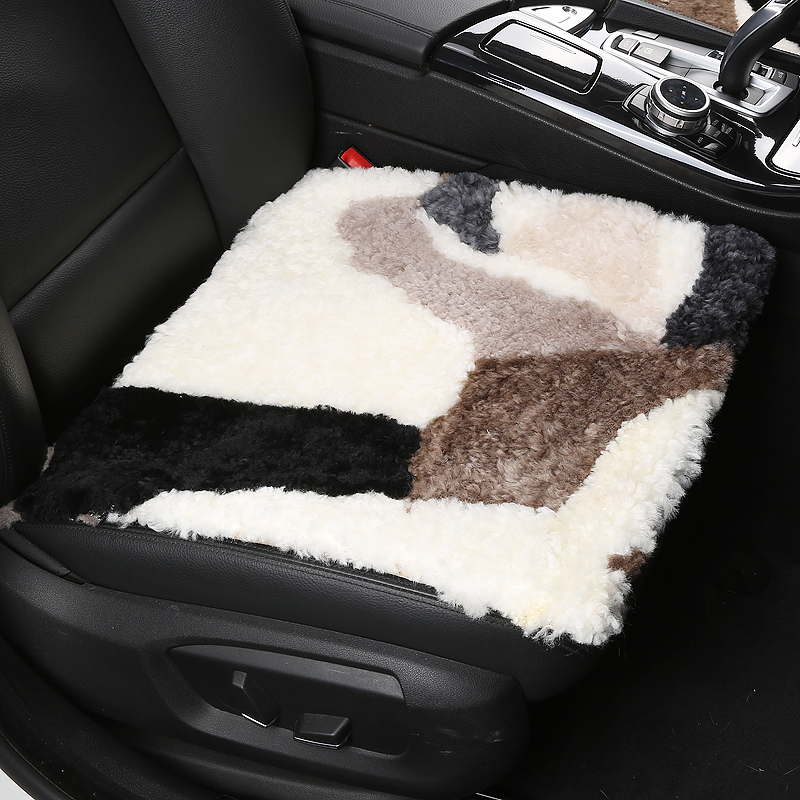 Winter wool car seat cushion plush three-piece set fur one-piece hair cushion universal seat cushion rear row without backrest