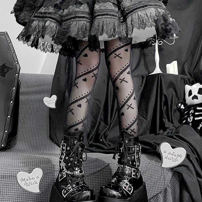 Halloween stockings, dark gothic style, lolita spider web stockings, sexy Halloween stockings