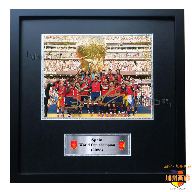 Spanish World Cup Champion Yamal Rodri's Signed Replica Photo Framed Football Poster Wall Art Spanish World Cup Champion Yamal Rodri's Signed Replica Photo Framed Football Poster Wall Art