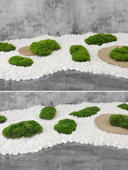 仿真苔藓块植毛石头大小搭配造景装饰青苔石青苔草坪植绒摆件软装