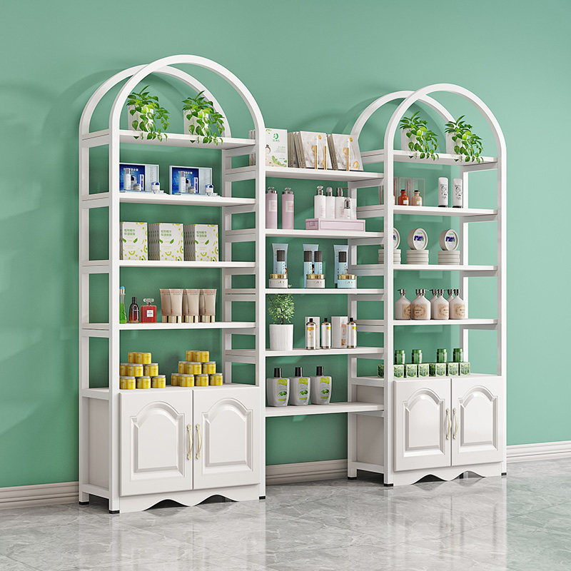 Cosmetic Display Cabinet Beauty Salon Products Show Shelves Mechia Cabinet Skin-care Products Shelves Light Extravagant shelves