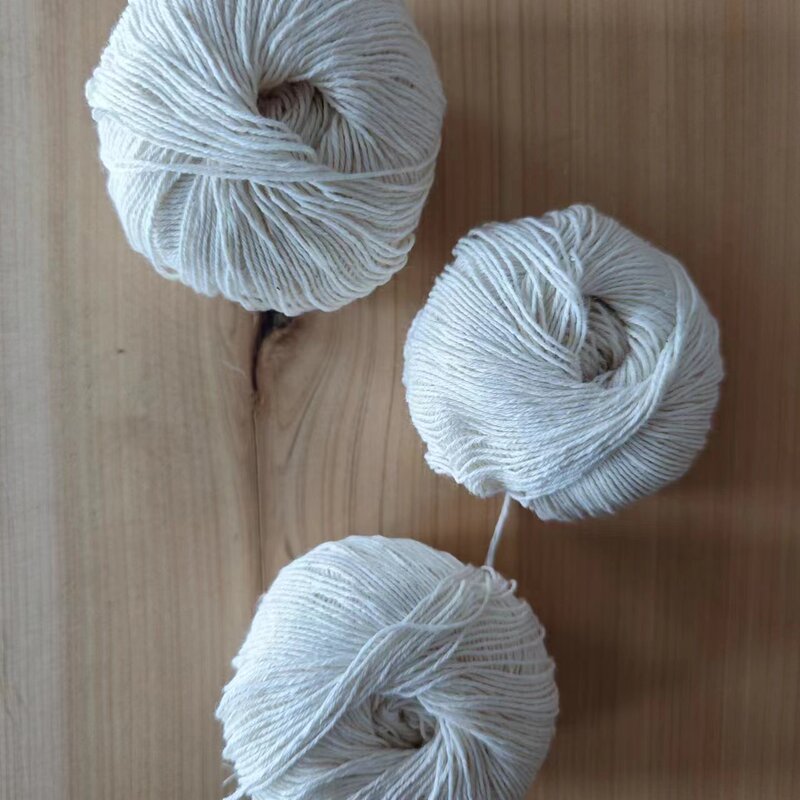 Pure Cotton Sashiko Embroidery Thread, Plant-Dyed, Indigo-Dyed Cotton Yarn, Old Cotton Thread, Solid White Cotton Thread