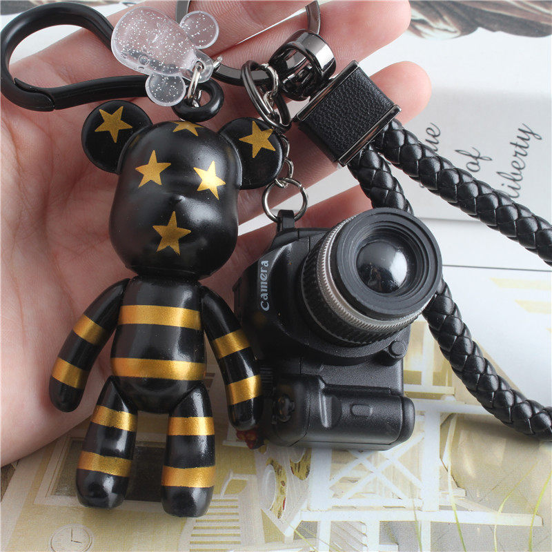 Violent bear keychain keyring glowing sounding camera key car key hanging parts