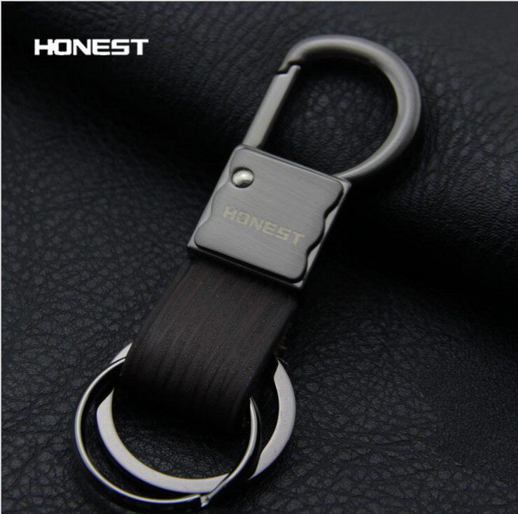 Baicheng Classic Men's Waist Hanging Key Chain Alloy Leather Business Key Ring Car Key Chain Pendant
