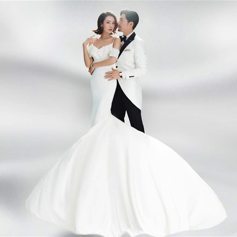 2018 exhibition new photo studio theme clothing sling mermaid wedding photo dress couple performance photo costume
