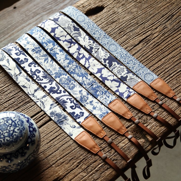 cam-in cotton cloth green flower porcelain art camera holding baby bag micro single eye camera anti-camera shoulder strap applicable Nikon decompression with S074