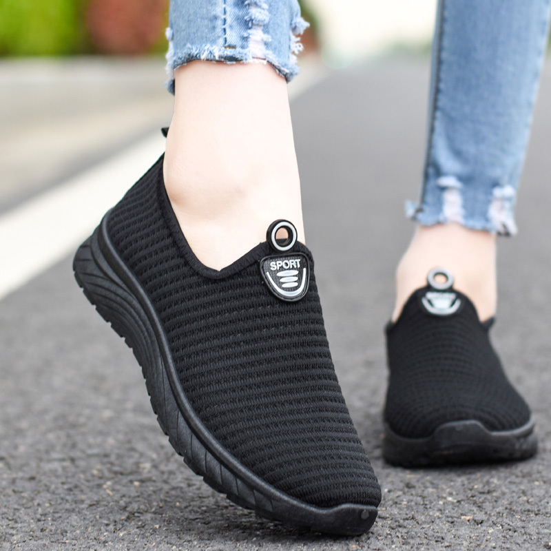 Old Beijing Cloth Shoes for Women, Summer Women's Mesh Shoes, Casual Sports Shoes for Women, Soft-Soled Breathable Shoes for Middle-Aged and Elderly Mothers, Mesh Surface