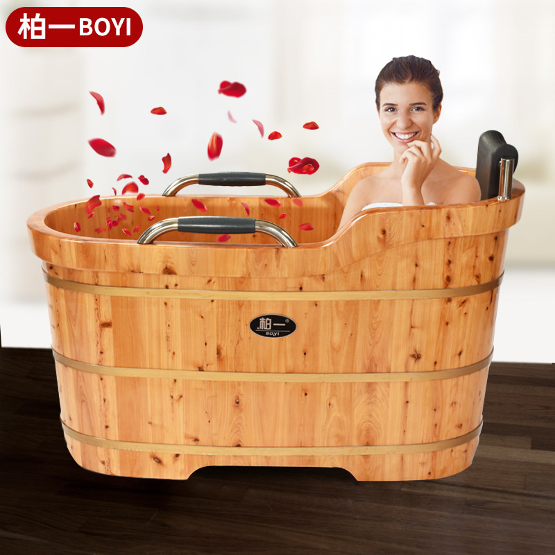 Cypress a cedar wooden barrel bath bath bath bath bath barrel Barrel bath barrel Adult bath tub Wooden household