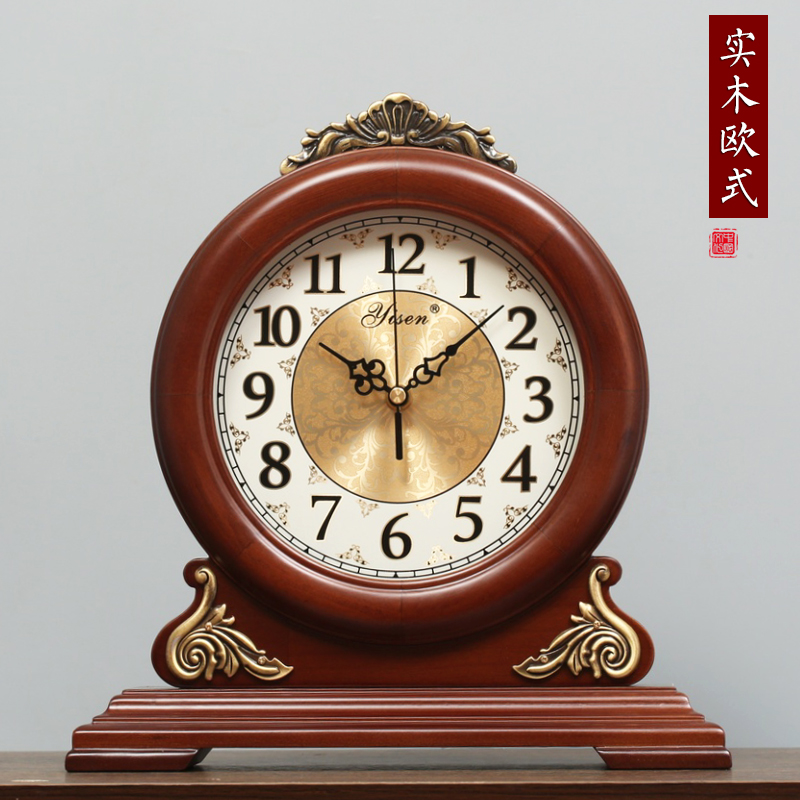Arts Son Eurostyle Seat Clock Quartz Clock Creative Solid Wood Muted Watch American Retro Seat Clock Modern Clock