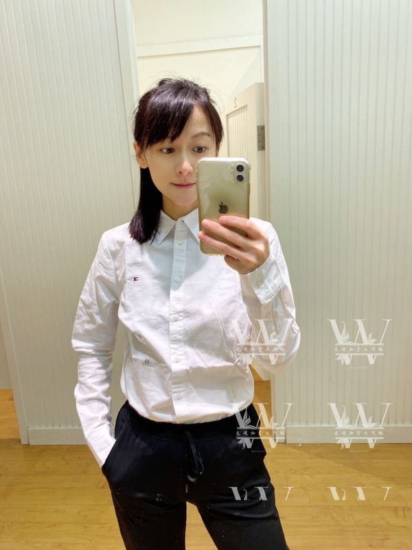 Tommy Hilfiger Women's Spring and Autumn Standard Edition Long Sleeve Shirt Commuting Style Ol Style Direct Shipping
