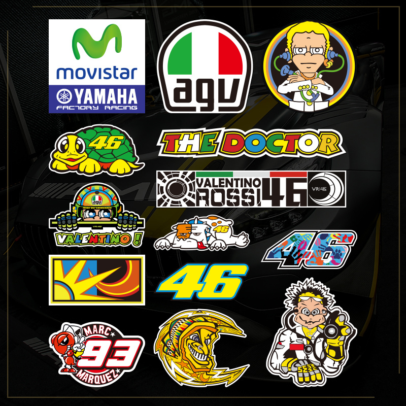 Personalized Creative Agv Rossi Helmet No. 46 Italian Car and Motorcycle Stickers Reflective Stickers